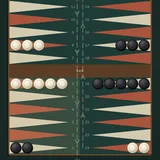 Backgammon board with checkers